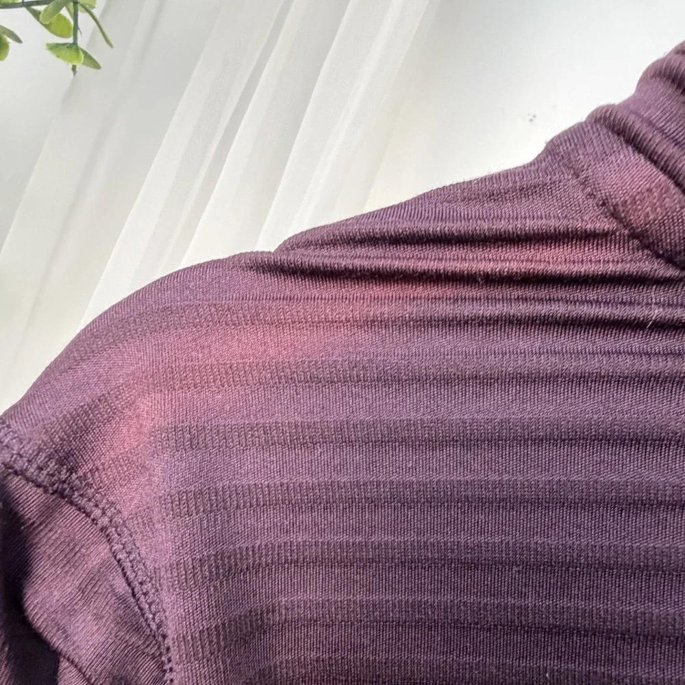Champion Power Core 1/4 Zip Mens Ribbed Mock Neck Burgundy Size S